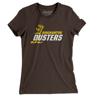 Binghamton Dusters Hockey Women's T-Shirt-Allegiant Goods Co. Vintage Sports Apparel