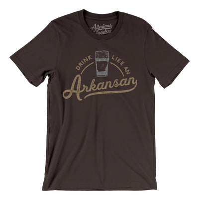 Drink Like an Arkansan Men/Unisex T-Shirt-Brown-Allegiant Goods Co. Vintage Sports Apparel