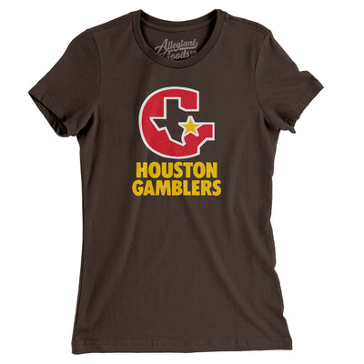 Houston Gamblers Football Women's T-Shirt-Allegiant Goods Co. Vintage Sports Apparel