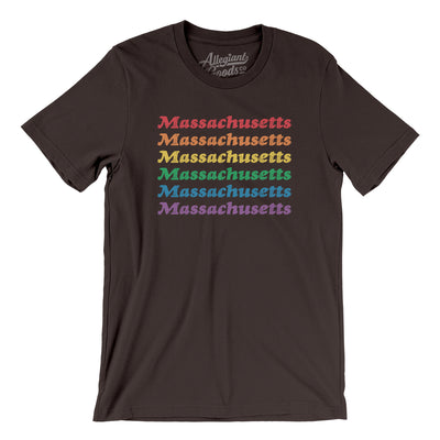 Massachusetts Pride Men/Unisex T-Shirt-Chocolate/Brown-Allegiant Goods Co. Vintage Sports Apparel