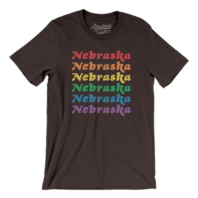 Nebraska Pride Men/Unisex T-Shirt-Chocolate/Brown-Allegiant Goods Co. Vintage Sports Apparel