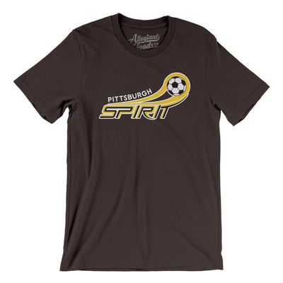 Pittsburgh Spirit Soccer Men/Unisex T-Shirt-Chocolate/Brown-Allegiant Goods Co. Vintage Sports Apparel