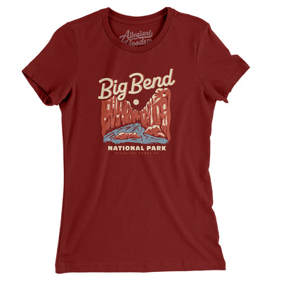 Big Bend National Park Women's T-Shirt-Maroon-Allegiant Goods Co. Vintage Sports Apparel