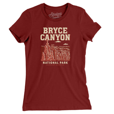 Bryce Canyon National Park Women's T-Shirt-Maroon-Allegiant Goods Co. Vintage Sports Apparel