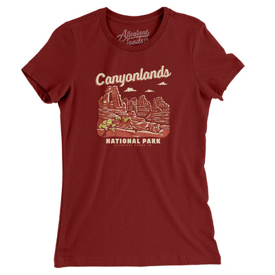 Canyonlands National Park Women's T-Shirt-Maroon-Allegiant Goods Co. Vintage Sports Apparel