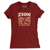 Zion National Park Women's T-Shirt-Maroon-Allegiant Goods Co. Vintage Sports Apparel