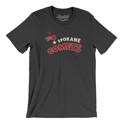 Spokane Comets Hockey Men/Unisex T-Shirt-Dark Grey Heather-Allegiant Goods Co. Vintage Sports Apparel