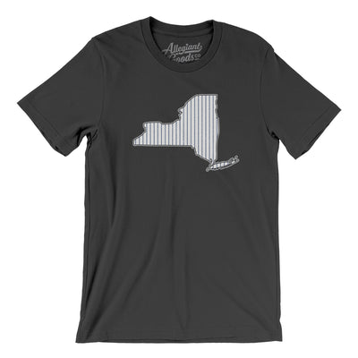 New York Pinstripes Men/Unisex T-Shirt-Dark Grey-Allegiant Goods Co. Vintage Sports Apparel