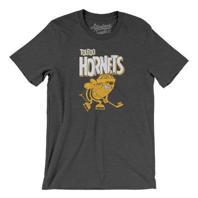 Toledo Hornets Hockey Men/Unisex T-Shirt-Dark Grey Heather-Allegiant Goods Co. Vintage Sports Apparel