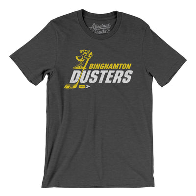 Binghamton Dusters Hockey Men/Unisex T-Shirt-Dark Grey-Allegiant Goods Co. Vintage Sports Apparel
