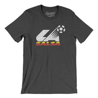 Los Angeles Salsa Soccer Men/Unisex T-Shirt-Dark Grey Heather-Allegiant Goods Co. Vintage Sports Apparel