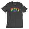 Tulsa Oklahoma Pride Men/Unisex T-Shirt-Dark Grey Heather-Allegiant Goods Co. Vintage Sports Apparel