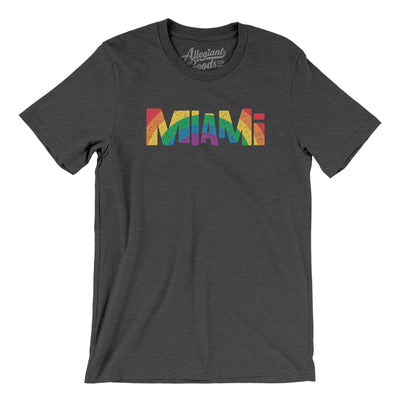 Miami Florida Pride Men/Unisex T-Shirt-Dark Grey Heather-Allegiant Goods Co. Vintage Sports Apparel