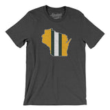 Wisconsin Helmet Stripes Men/Unisex T-Shirt-Allegiant Goods Co. Vintage Sports Apparel