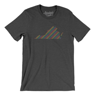 Virginia Pride State Men/Unisex T-Shirt-Dark Grey Heather-Allegiant Goods Co. Vintage Sports Apparel