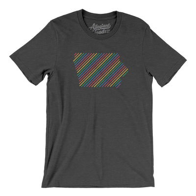 Iowa Pride State Men/Unisex T-Shirt-Dark Grey Heather-Allegiant Goods Co. Vintage Sports Apparel