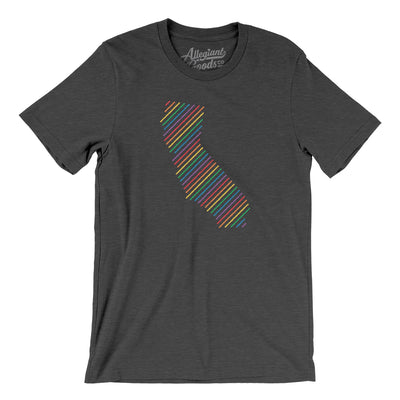 California Pride State Men/Unisex T-Shirt-Dark Grey Heather-Allegiant Goods Co. Vintage Sports Apparel
