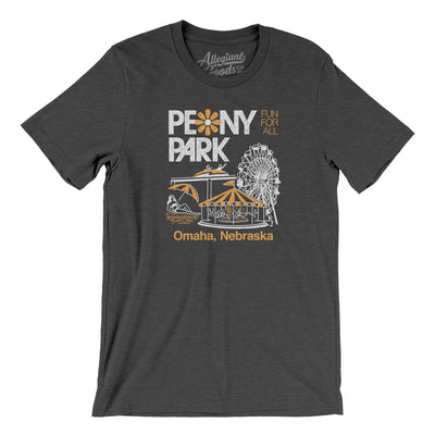Peony Park Amusement Park Men/Unisex T-Shirt-Dark Grey Heather-Allegiant Goods Co. Vintage Sports Apparel