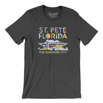 St. Pete Florida Pier Men/Unisex T-Shirt-Dark Grey Heather-Allegiant Goods Co. Vintage Sports Apparel