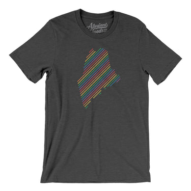Maine Pride State Men/Unisex T-Shirt-Dark Grey Heather-Allegiant Goods Co. Vintage Sports Apparel