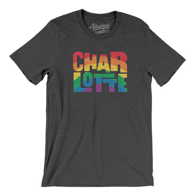 Charlotte North Carolina Pride Men/Unisex T-Shirt-Dark Grey Heather-Allegiant Goods Co. Vintage Sports Apparel