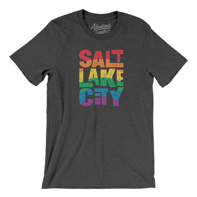 Salt Lake City Pride Men/Unisex T-Shirt-Dark Grey Heather-Allegiant Goods Co. Vintage Sports Apparel