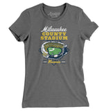 Milwaukee County Stadium Women's T-Shirt-Allegiant Goods Co. Vintage Sports Apparel
