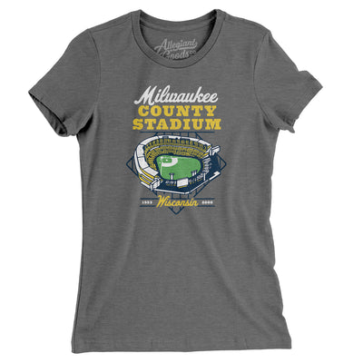 Milwaukee County Stadium Women's T-Shirt-Deep Heather-Allegiant Goods Co. Vintage Sports Apparel