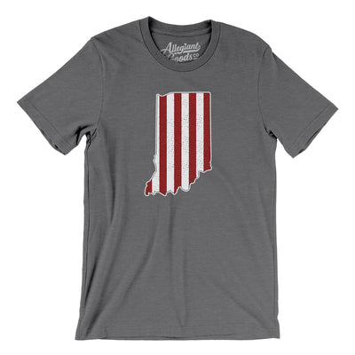 Indiana Hoosier Stripes Men/Unisex T-Shirt-Deep Heather-Allegiant Goods Co. Vintage Sports Apparel