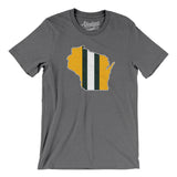Wisconsin Helmet Stripes Men/Unisex T-Shirt-Allegiant Goods Co. Vintage Sports Apparel