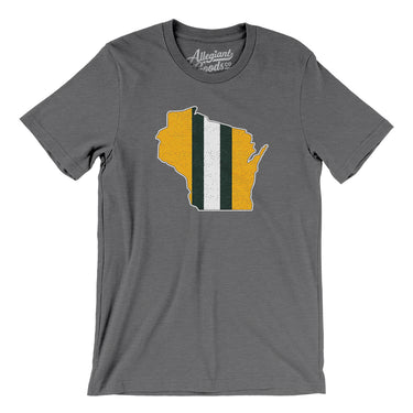 Wisconsin Helmet Stripes Men/Unisex T-Shirt-Allegiant Goods Co. Vintage Sports Apparel
