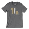 Louisiana Helmet Stripes Men/Unisex T-Shirt-Deep Heather-Allegiant Goods Co. Vintage Sports Apparel