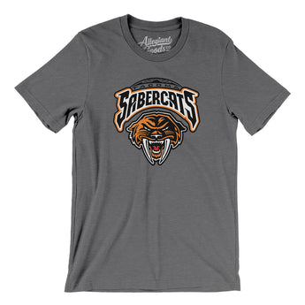 Tacoma Sabercats Hockey Men/Unisex T-Shirt-Deep Heather-Allegiant Goods Co. Vintage Sports Apparel