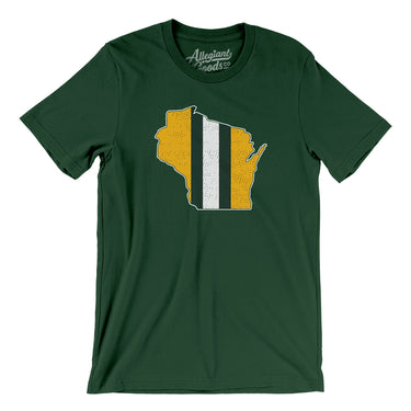 Wisconsin Helmet Stripes Men/Unisex T-Shirt-Allegiant Goods Co. Vintage Sports Apparel