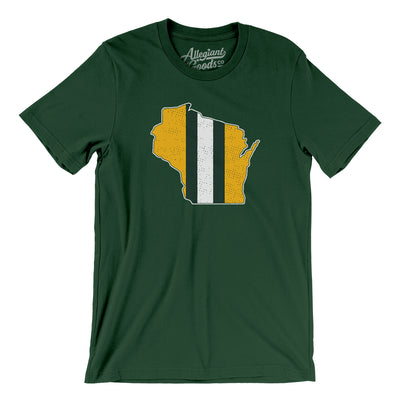 Wisconsin Helmet Stripes Men/Unisex T-Shirt-Forest-Allegiant Goods Co. Vintage Sports Apparel