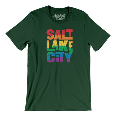 Salt Lake City Pride Men/Unisex T-Shirt-Forest-Allegiant Goods Co. Vintage Sports Apparel