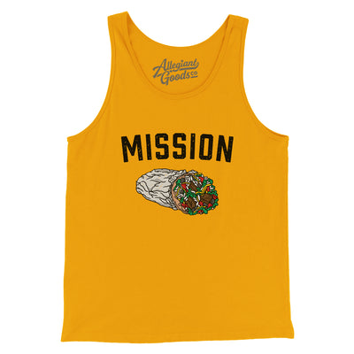 Mission Burrito Men/Unisex Tank Top-Gold-Allegiant Goods Co. Vintage Sports Apparel