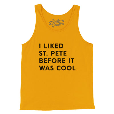 I Liked St. Petersburg Before It Was Cool Men/Unisex Tank Top-Gold-Allegiant Goods Co. Vintage Sports Apparel