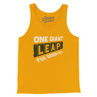 One Giant Leap For Green Bay Men/Unisex Tank Top-Gold-Allegiant Goods Co. Vintage Sports Apparel