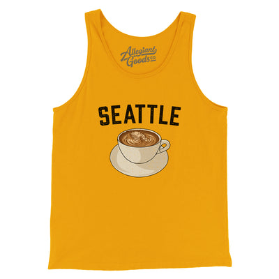 Seattle Coffee Men/Unisex Tank Top-Gold-Allegiant Goods Co. Vintage Sports Apparel