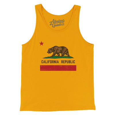 California State Flag Men/Unisex Tank Top-Gold-Allegiant Goods Co. Vintage Sports Apparel