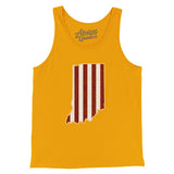 Indiana Hoosier Stripes Men/Unisex Tank Top-Gold-Allegiant Goods Co. Vintage Sports Apparel