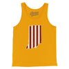 Indiana Hoosier Stripes Men/Unisex Tank Top-Gold-Allegiant Goods Co. Vintage Sports Apparel