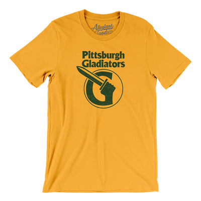 Pittsburgh Gladiators Arena Football Men/Unisex T-Shirt-Gold-Allegiant Goods Co. Vintage Sports Apparel