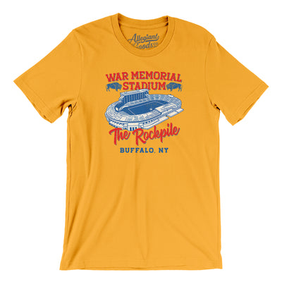 Buffalo War Memorial Stadium Men/Unisex T-Shirt-Gold-Allegiant Goods Co. Vintage Sports Apparel