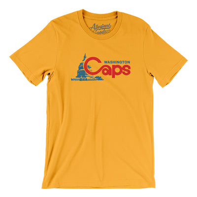Washington Caps Defunct Basketball Men/Unisex T-Shirt-Gold-Allegiant Goods Co. Vintage Sports Apparel