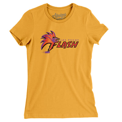 Las Vegas Flash Roller Hockey Women's T-Shirt-Gold-Allegiant Goods Co. Vintage Sports Apparel