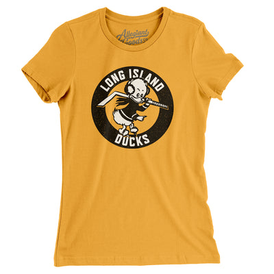 Long Island Ducks Hockey Women's T-Shirt-Gold-Allegiant Goods Co. Vintage Sports Apparel