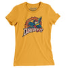 Denver Daredevils Roller Hockey Women's T-Shirt-Gold-Allegiant Goods Co. Vintage Sports Apparel