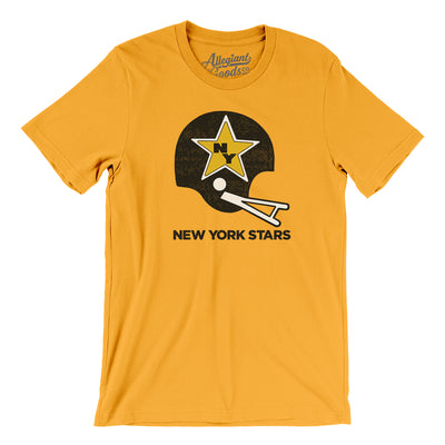 New York Stars Football Men/Unisex T-Shirt-Gold-Allegiant Goods Co. Vintage Sports Apparel